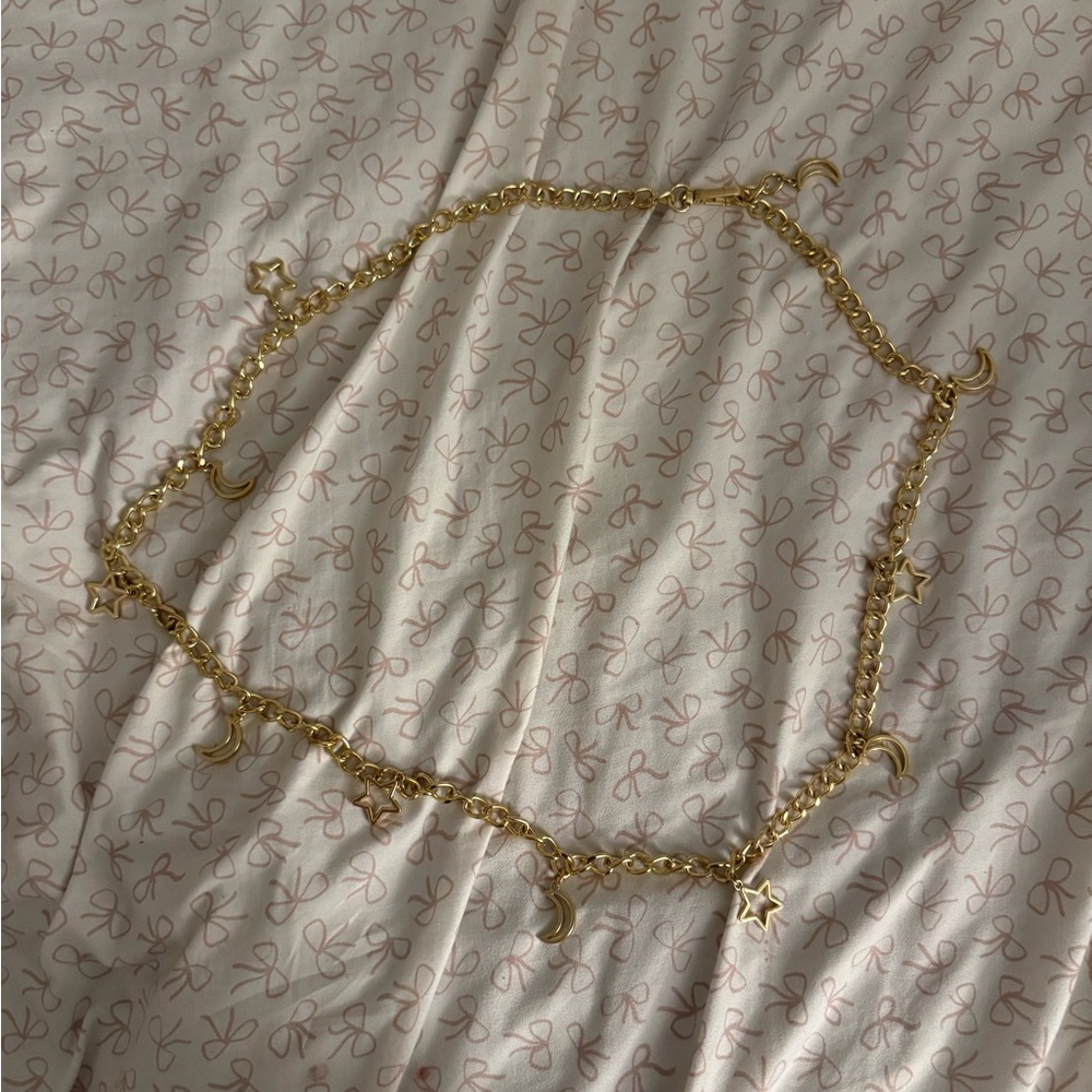 Gold Star And Moon Belly Chain